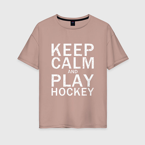 Женская футболка оверсайз K C a Play Hockey / Пыльно-розовый – фото 1