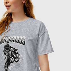 Футболка оверсайз женская Мотокросс, цвет: меланж — фото 2