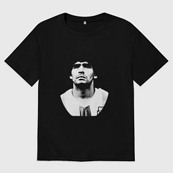 Футболка оверсайз женская Диего Марадона, цвет: черный