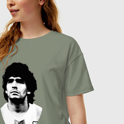 Футболка оверсайз женская Диего Марадона, цвет: авокадо — фото 2