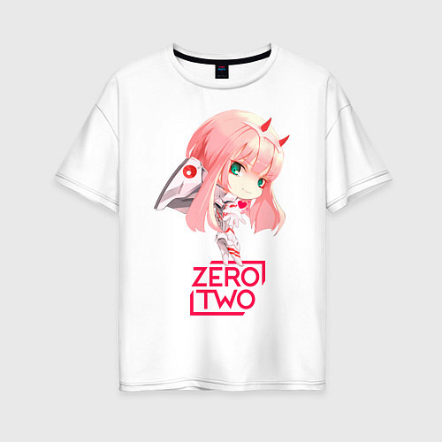 Женская футболка оверсайз Zero-chan / Белый – фото 1