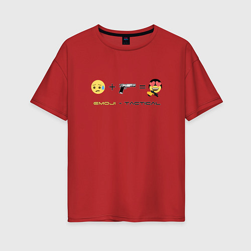 Женская футболка оверсайз Emoji-tactical / Красный – фото 1