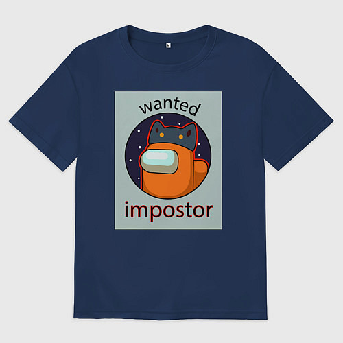 Женская футболка оверсайз Разыскивается Самозванец! / Тёмно-синий – фото 1