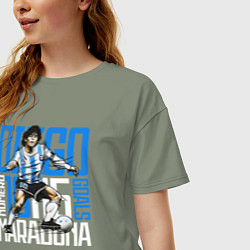 Футболка оверсайз женская 10 Diego Maradona, цвет: авокадо — фото 2