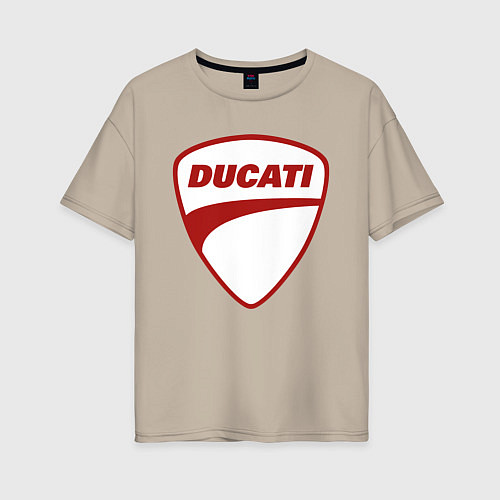 Женская футболка оверсайз Ducati Logo Дукати Лого Z / Миндальный – фото 1