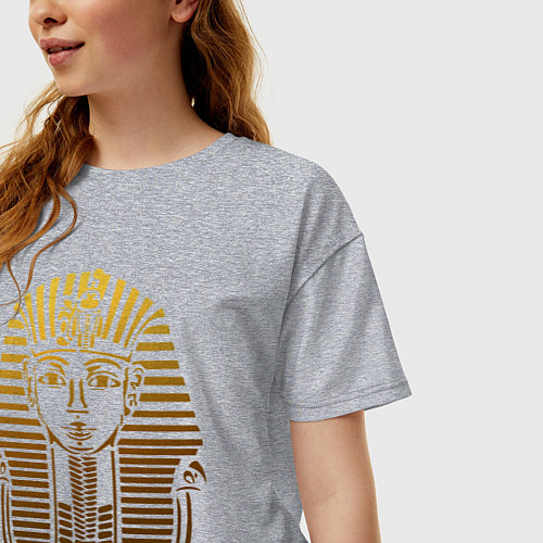 Женская футболка оверсайз Тутанхамон / Меланж – фото 3