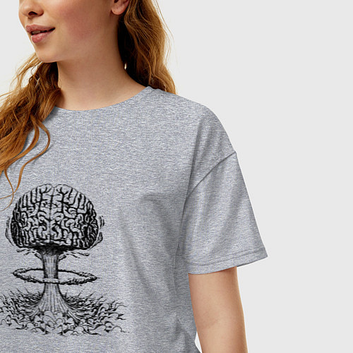 Женская футболка оверсайз Взрыв мозга / Меланж – фото 3