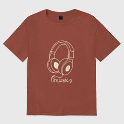 Женская футболка оверсайз Музыка в ушах