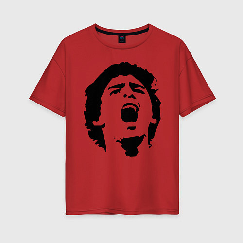 Женская футболка оверсайз Диего Марадона Барселона / Красный – фото 1