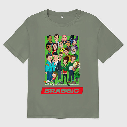 Женская футболка оверсайз Brassic Art Голяк / Авокадо – фото 1