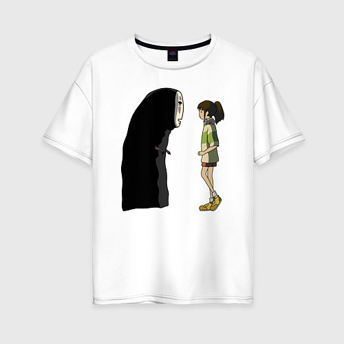 Женская футболка оверсайз Каонаси и Тихиро / Белый – фото 1