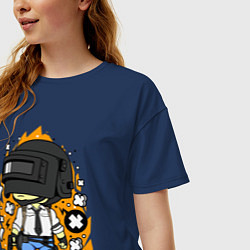 Футболка оверсайз женская PUBG, цвет: тёмно-синий — фото 2