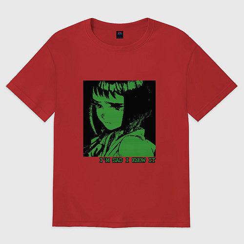 Женская футболка оверсайз E-anime / Красный – фото 1