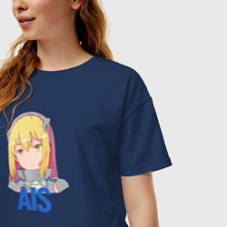 Футболка оверсайз женская Ais, цвет: тёмно-синий — фото 2