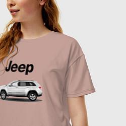 Футболка оверсайз женская Jeep, цвет: пыльно-розовый — фото 2