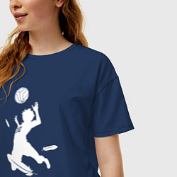 Футболка оверсайз женская Хайку, цвет: тёмно-синий — фото 2