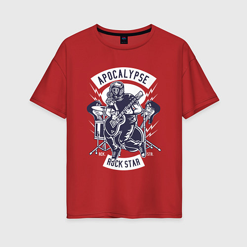 Женская футболка оверсайз Рок-Звезда Апокалипсиса / Красный – фото 1