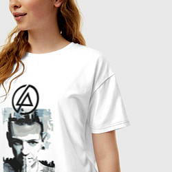 Футболка оверсайз женская Linkin Park, цвет: белый — фото 2
