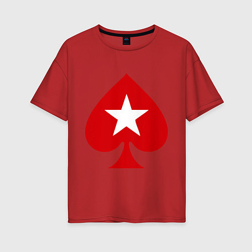 Женская футболка оверсайз Покер Пики Poker Stars / Красный – фото 1