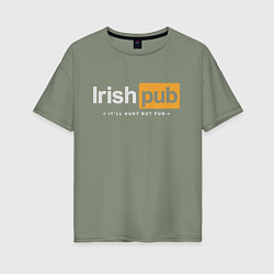 Футболка оверсайз женская Irish Pub, цвет: авокадо