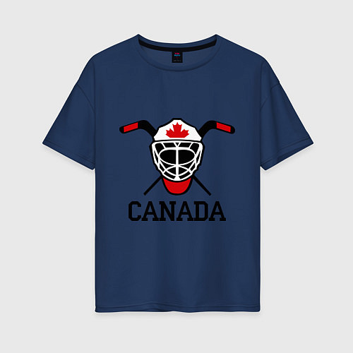 Женская футболка оверсайз Canada: Hot Ice / Тёмно-синий – фото 1