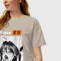 Футболка оверсайз женская Ahegao, цвет: миндальный — фото 2