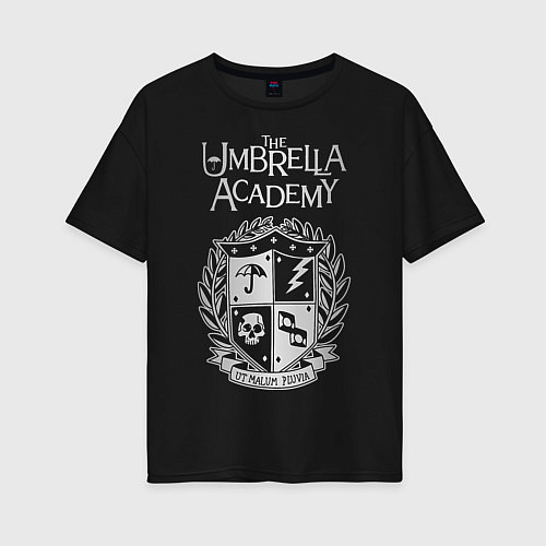 Женская футболка оверсайз Академия Амбрелла / Черный – фото 1