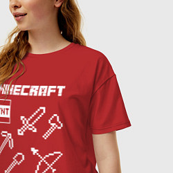 Футболка оверсайз женская Minecraft, цвет: красный — фото 2