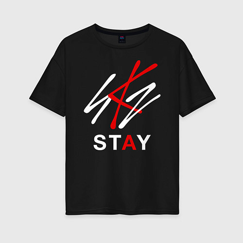 Женская футболка оверсайз STRAY KIDS / Черный – фото 1