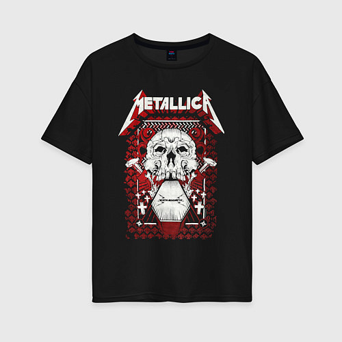 Женская футболка оверсайз Metallica art 01 / Черный – фото 1