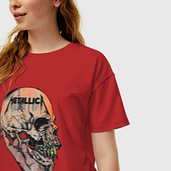 Футболка оверсайз женская Metallica art 04, цвет: красный — фото 2