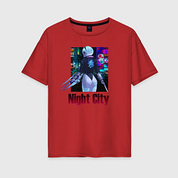 Женская футболка оверсайз Night City Nier: automata