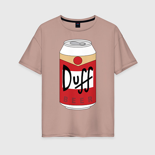 Женская футболка оверсайз Duff Beer / Пыльно-розовый – фото 1