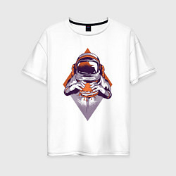 Женская футболка оверсайз Астронавт с Бургером