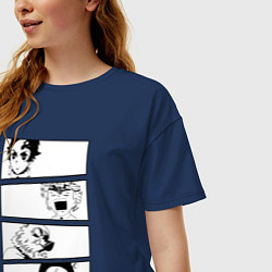 Футболка оверсайз женская Клинок рассекающий демонов, цвет: тёмно-синий — фото 2