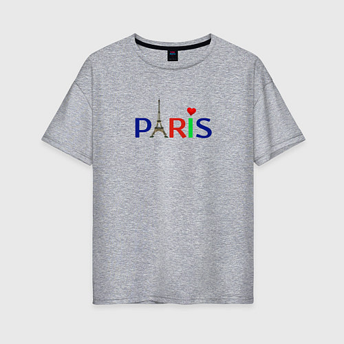 Женская футболка оверсайз Paris / Меланж – фото 1