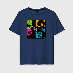 Женская футболка оверсайз The Beatles в стиле Поп Арт