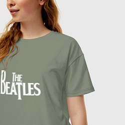 Футболка оверсайз женская The Beatles, цвет: авокадо — фото 2