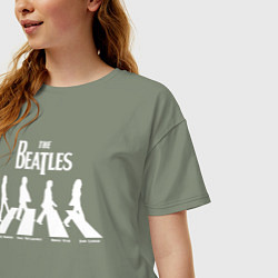 Футболка оверсайз женская The Beatles, цвет: авокадо — фото 2
