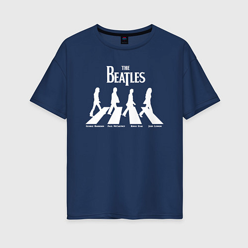 Женская футболка оверсайз The Beatles / Тёмно-синий – фото 1