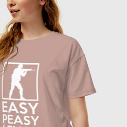 Футболка оверсайз женская Изи пизи лемон сквизи CS GO, цвет: пыльно-розовый — фото 2