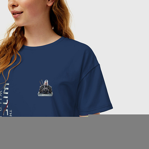 Женская футболка оверсайз Ведьмак 3 / Тёмно-синий – фото 3