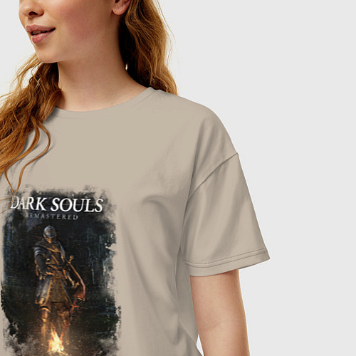 Женская футболка оверсайз Dark Souls Remastered / Миндальный – фото 3