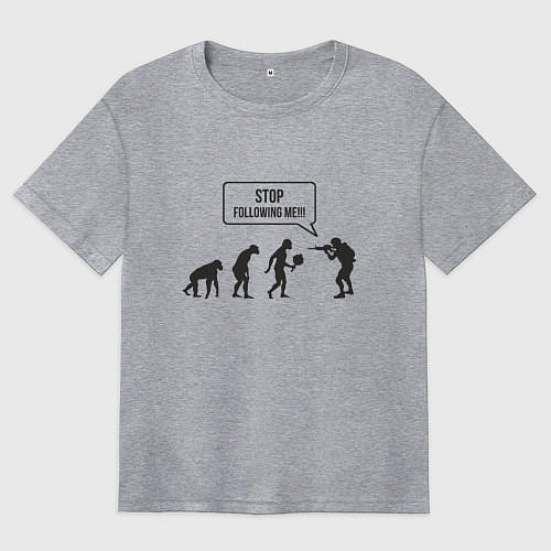 Женская футболка оверсайз CS GO спина Z / Меланж – фото 1