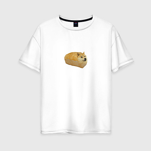 Женская футболка оверсайз Doge Bread / Белый – фото 1