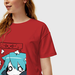 Футболка оверсайз женская Грусть, цвет: красный — фото 2