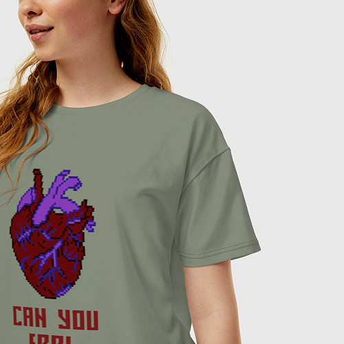 Женская футболка оверсайз Bring Me The Horizon 2D Сердце / Авокадо – фото 3