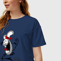 Футболка оверсайз женская Крэзи, цвет: тёмно-синий — фото 2