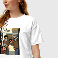 Футболка оверсайз женская CS GO Cartoon, цвет: белый — фото 2