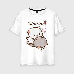 Женская футболка оверсайз Влюблённые котята